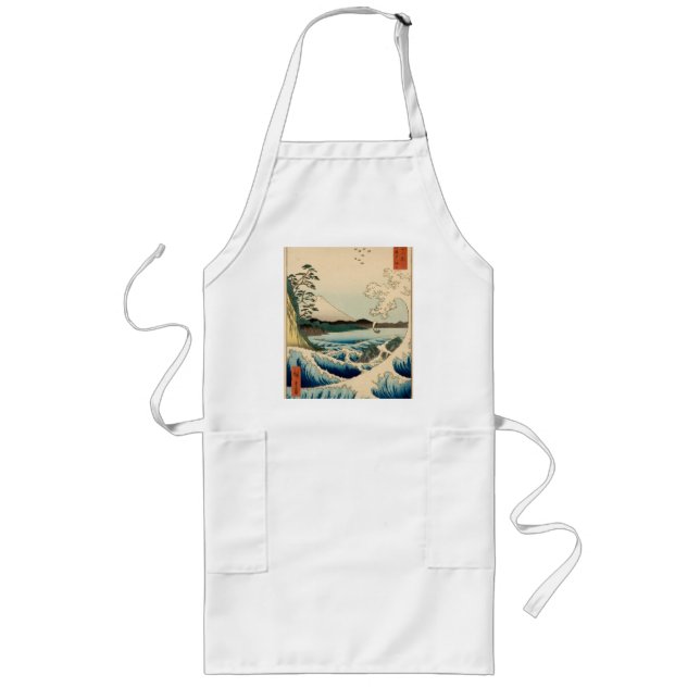 Japanese Sea of Satta Hiroshige Art  Long Apron (Front)