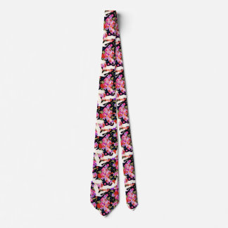 Japanese seamless crane kimono pattern tie