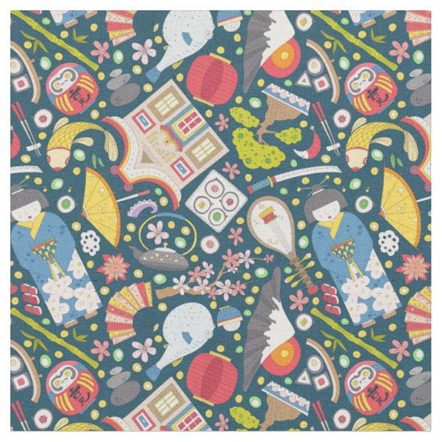 Japanese Seamless Pattern Fabric (Close Up)