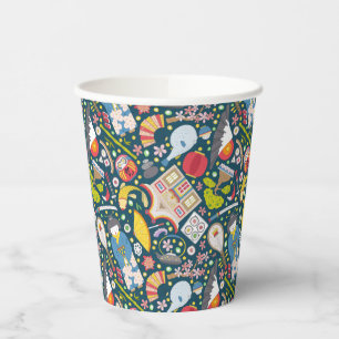 Japanese Seamless Pattern Paper Cups