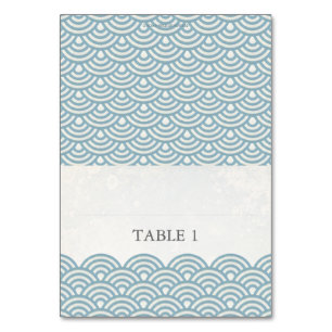 Japanese Seigaiha Foldable Place Card Setting
