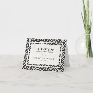 Japanese Seigaiha Personalised Wedding Thank You Card