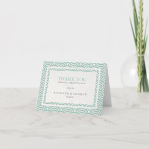 Japanese Seigaiha Personalised Wedding Thank You Card