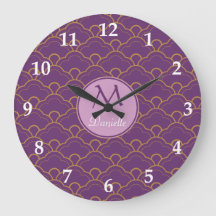 Japanese Seigaiha Scallop Purple Gold Pink Orient