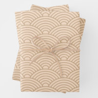 Japanese Seigaiha Wave | Neutral Camel Beige