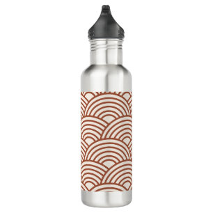 Japanese Seigaiha Wave Rust Terracotta 710 Ml Water Bottle