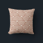 Japanese Seigaiha Wave Rust Terracotta Cushion<br><div class="desc">Japanese Seigaiha Wave - Black and White - Pattern - Rust,  Earth Tones,  Terracotta.</div>
