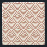 Japanese Seigaiha Wave Rust Terracotta Stone Coaster<br><div class="desc">Japanese Seigaiha Wave - Black and White - Pattern - Rust,  Earth Tones,  Terracotta.</div>