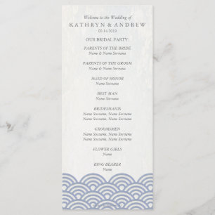 Japanese Seigaiha Waves Program/Order of Service Programme