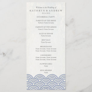 Japanese Seigaiha Waves Program/Order of Service Programme