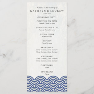 Japanese Seigaiha Waves Program/Order of Service Programme