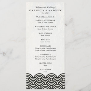 Japanese Seigaiha Waves Program/Order of Service Programme