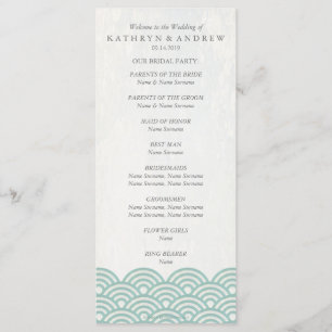 Japanese Seigaiha Waves Program/Order of Service Programme