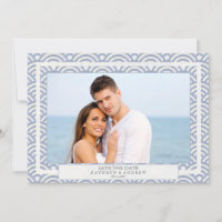 Japanese Seigaiha Waves Save The Date Flat Photo
