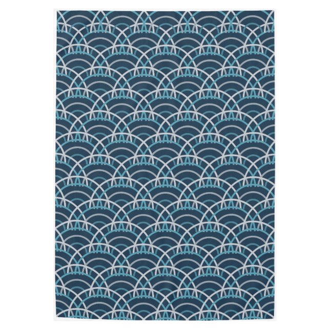 Japanese Seigaiha Waves Seamless Pattern Tablecloth (Front)