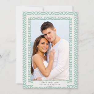 Japanese Seigaiha Wedding Save The Date Flat Photo Invitation