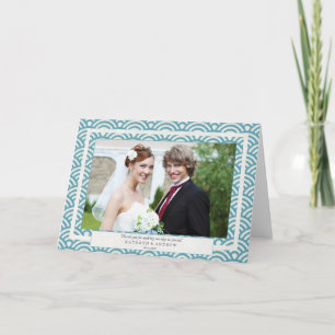 Japanese Seigaiha Wedding Thank You/Custom Text You Card