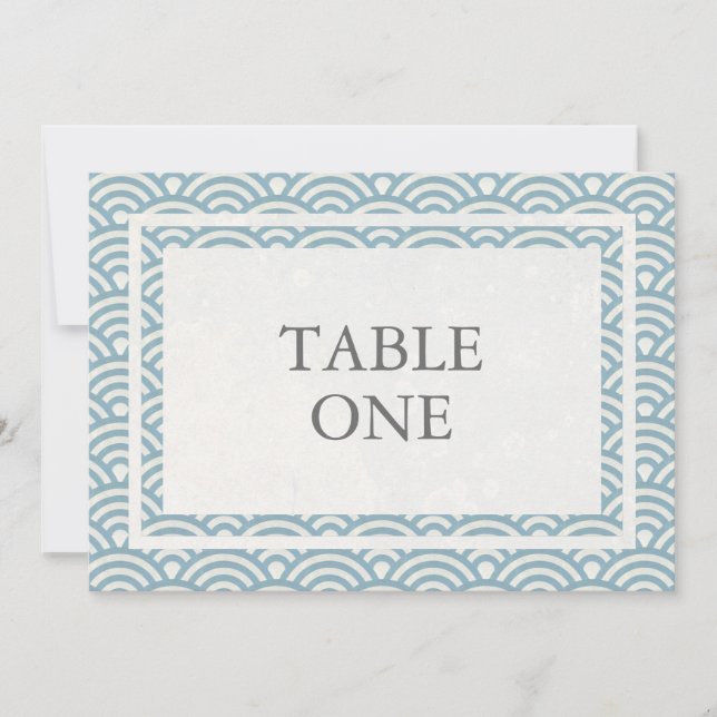 Japanese Seigha Stylised Waves Large Table Number (Front)