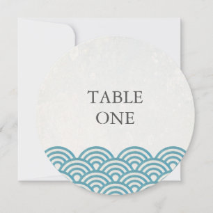 Japanese Seigha Stylised Waves Round Table Number