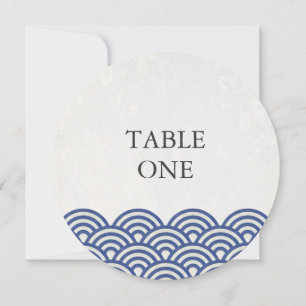 Japanese Seigha Stylised Waves Round Table Number