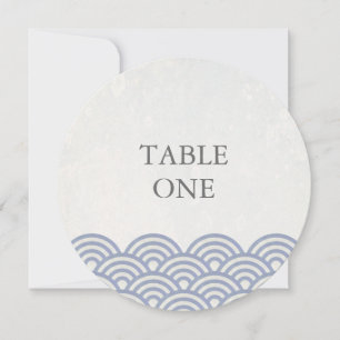 Japanese Seigha Stylised Waves Round Table Number