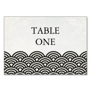 Japanese Seigha Stylised Waves Table Number