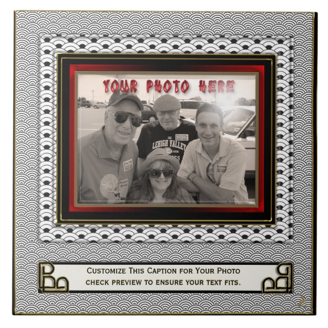 Japanese Shell Pattern + Photo Tile (Personalised) (Front)