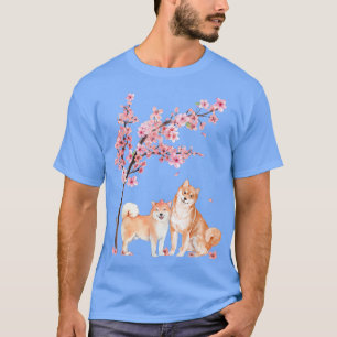 Japanese Shiba Inu Cherry Blossom Flower Sakura Tr T-Shirt