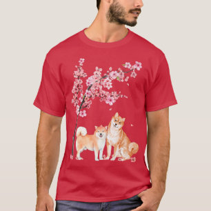 Japanese Shiba Inu Cherry Blossom Flower Sakura Tr T-Shirt