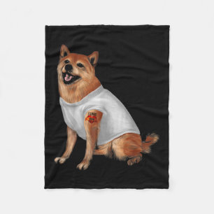 Japanese Shiba Inu Tattoo Dog Lover Pet Owners Dog Fleece Blanket