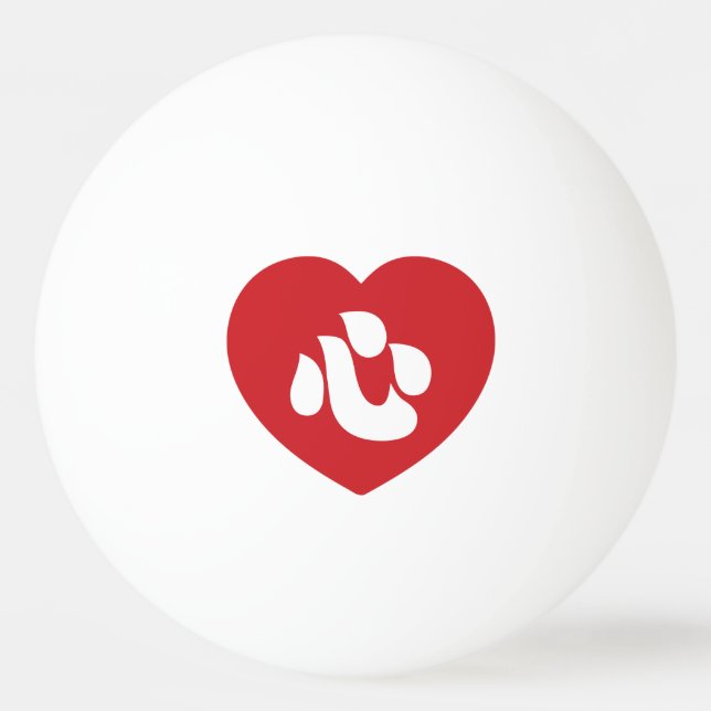 Japanese Shin Kanji Kokoro Heart 心 Ping Pong Ball (Front)