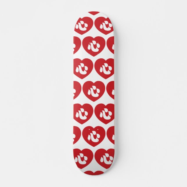 Japanese Shin Kanji Kokoro Heart 心 Skateboard (Front)