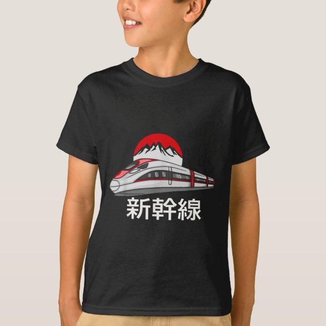 Japanese Shinkansen Model Train Funny Bullet Train T-Shirt (Front)