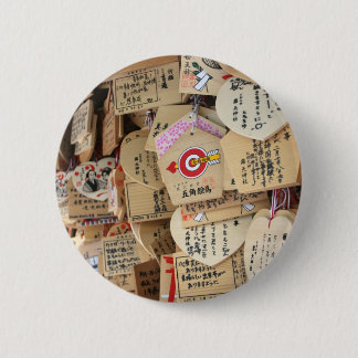 Japanese Shrine Wooden Dedications 6 Cm Round Badge