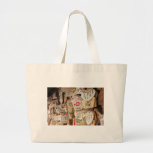 Japanese Shrine Wooden Dedications Large Tote Bag