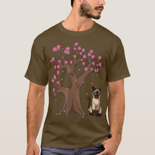 Japanese Siamese Cat Mum Cherry Blossom T-Shirt
