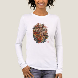 Japanese Skeleton Art Gothic Floral Skull Tri-Blend Shirt