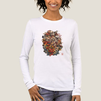 Japanese Skeleton Art | Gothic Floral Skull Tri-Blend Shirt