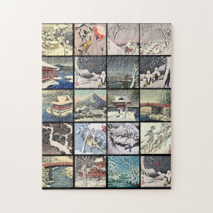 Japanese snow landscape trees art paintings jigsaw puzzle