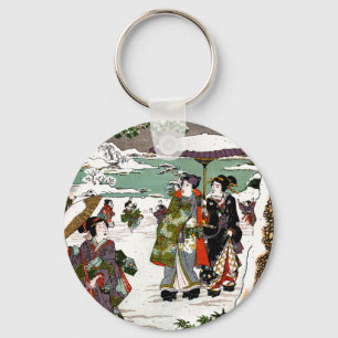 Japanese Snowscape Key Ring