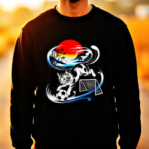 Japanese Soccer Cat Gift for Football & Anime fans Sweatshirt