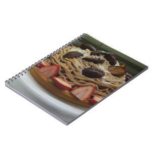 Japanese Spaghetti & Strawberry Cake Spiral Notebook