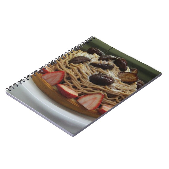Japanese Spaghetti & Strawberry Cake Spiral Notebook (Left Side)