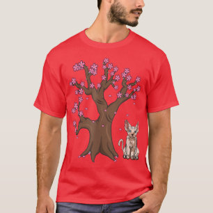 Japanese Sphynx Cat Cat Mum Cherry Blossom T-Shirt