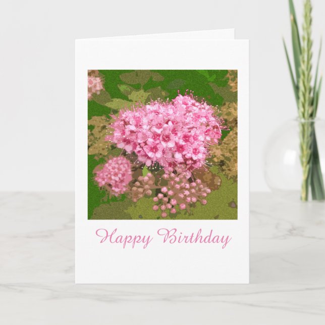 Japanese Spirea Birthday Card (Front)