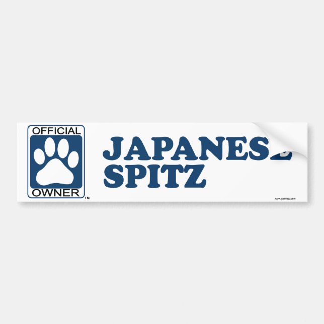 Japanese Spitz Blue Bumper Sticker (Front)
