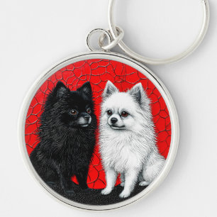 Japanese spitz dog key ring