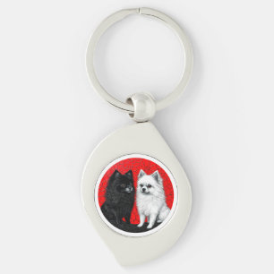 Japanese Spitz Dog Keychain For Dog Lovers Gift
