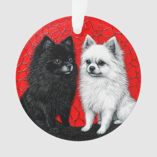 Japanese spitz dog ornament