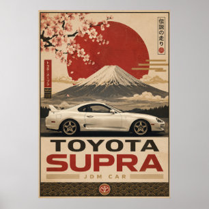Japanese Sports Car Vintage Poster   Mount Fuji Wa